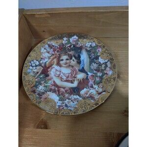 Vtg Plate Dearest Kiss Romantic Victorian Keepsake Collector John Grossman 1992